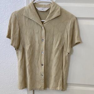 Max Studio Beige Button-Down Shirt